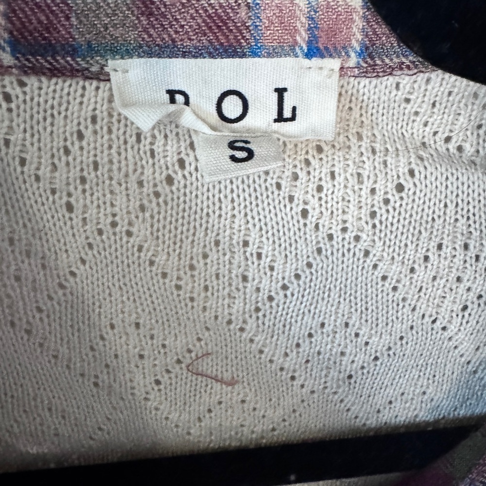 NWOT-POL Plaid and Lace Top with Studded Accents-Small - Picture 3 of 4
